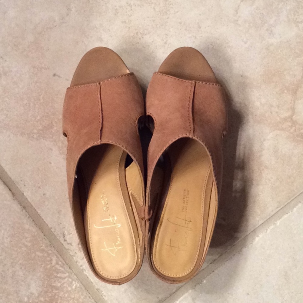 Franco Sarto Cork Wedge slides